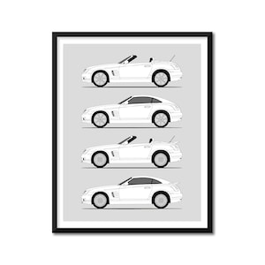 Chrysler Crossfire Inspired Poster (Side Profile) Print Wall Art Decor of the Chrysler Generations History Evolution BX1 (Unframed)