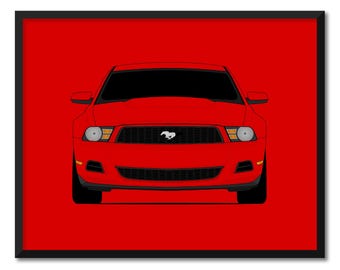 Ford Mustang V6 (2010-2012) S197 affiche de voiture impression art mural déco CX1 (sans cadre)