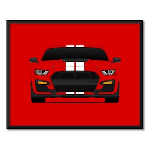 Shelby GT500 S550 (2020-2022) Ford Mustang Inspired Car Poster Print Wall Art Decor Carroll Shelby CX2 (Unframed)