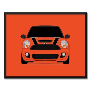 Mini Cooper R56 JCW (2009-2014) 2nd Generation Inspired Car Poster Print Wall Art Decor John Cooper Works CX2 (Unframed)