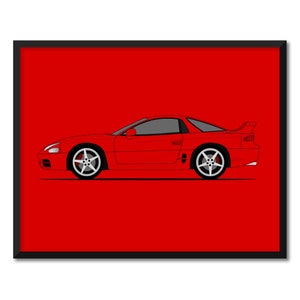 Mitsubishi 3000GT (GTO) (1994-1997) Inspired Car Poster Print Wall Art Decor (Dodge Stealth) CX1 (Unframed)