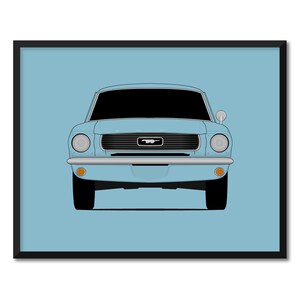 Ford Mustang Coupe (1964-1966) Inspired Poster Print Wall Art Decor CX1 (Unframed)