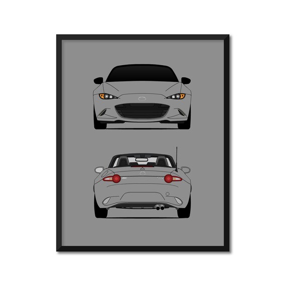 Mazda Miata Mx 5 Nd Roadster Jdm Front And Rear View Poster Etsy