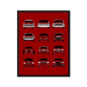 Chrysler History and Evolution Inspired Car Poster Print Wall Art Best of Chrysler Generations (Crossfire, 300, PT Cruiser) AX2 (Unframed)