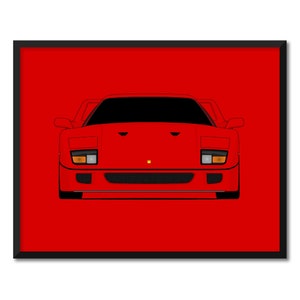 Ferrari F40 (1987-1992) Inspired Car Poster Print Wall Art Decor CX1 (Unframed)