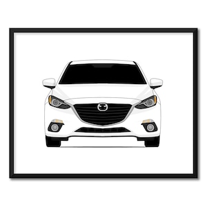 Mazda 3 BM (2014-2016) 3rd Generation Inspired Car Poster Print Wall Art Decor CX1 (Unframed)