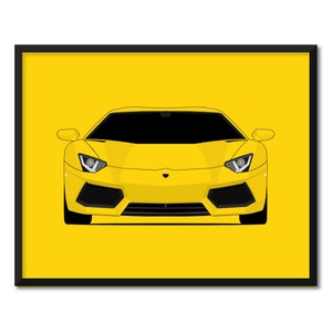 Lamborghini Aventador (2011-2016) Inspired Car Poster Print Wall Art Decor CX1 (Unframed)