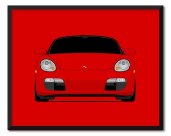 Porsche Boxster 987 (2004-2008) Inspiriert Auto Poster Druck Wand Kunst Dekor Handmade CX1 (Ungerahmt)