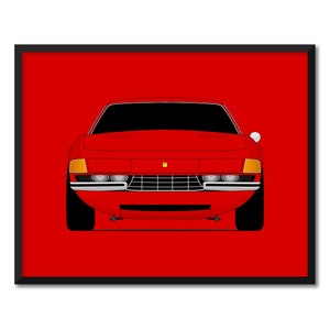 Ferrari 365 GTB/4 Daytona (1968-1973) Inspired Poster Print Wall Art Decor CX1 (Unframed)