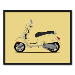 Vespa Vintage Scooter Italiano Auto Poster Stampa Wall Art Decor CX1 (Senza Cornice)