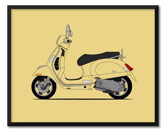 Vespa Vintage Italian Scooter Car Poster Print Wall Art Decor CX1 (Unframed)