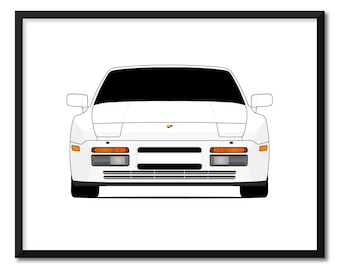 Porsche 944 Turbo (1986-1991) et S2 (1989-1991) affiche de voiture impression murale art déco CX1 (sans cadre)