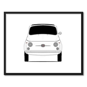 Fiat 500 Nuova Classic (1957-1975) Inspired Car Poster Print Wall Art Decor CX1 (Unframed)
