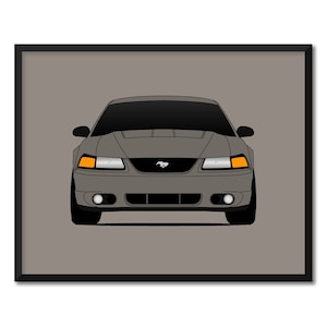 Ford Mustang SVT Cobra (2003-2004) geïnspireerd op auto poster print kunst aan de muur decor CX1 (ingelijst)