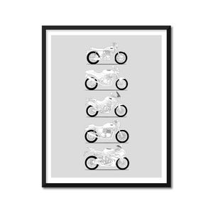 Triumph Motorcycle Inspired Poster Print Wall Art Best Triumph Motorbikes History Evolution Generations Bikers Motorcyclists BX1 (Unframed)