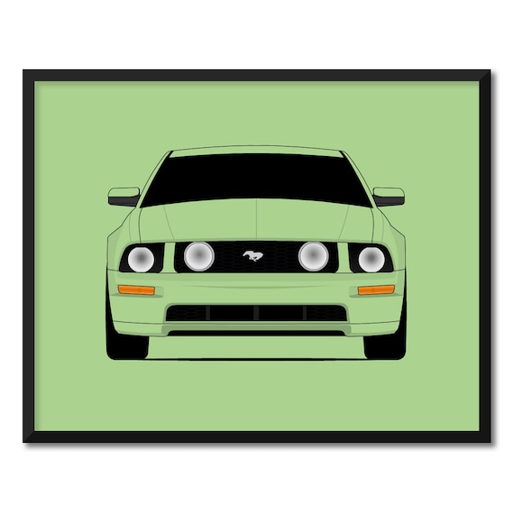 Ford Mustang GT S197 (2005-2009) Car Poster Print Wall Art Decor