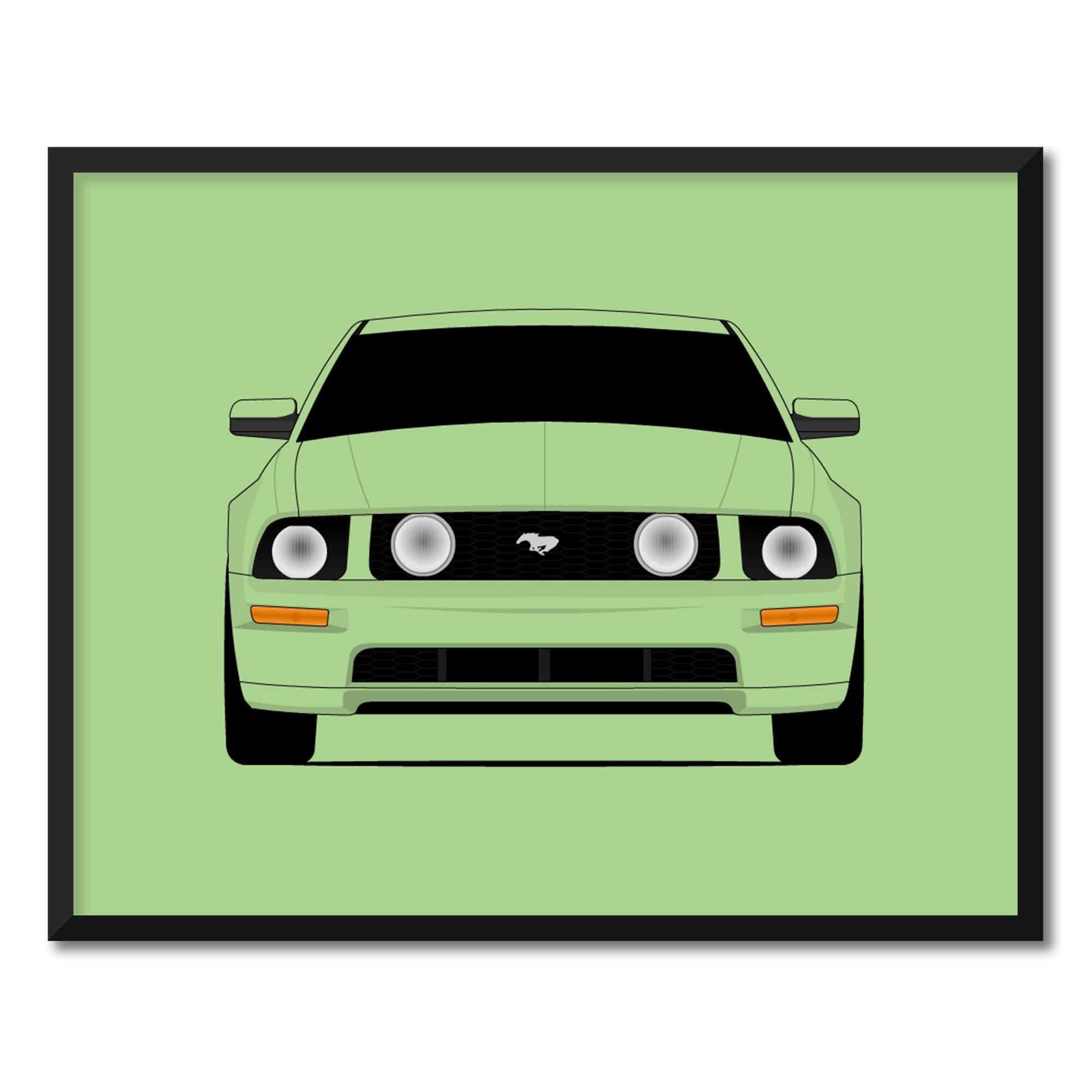 Ford Mustang GT S197 (2005-2009) Car Poster Print Wall Art Decor
