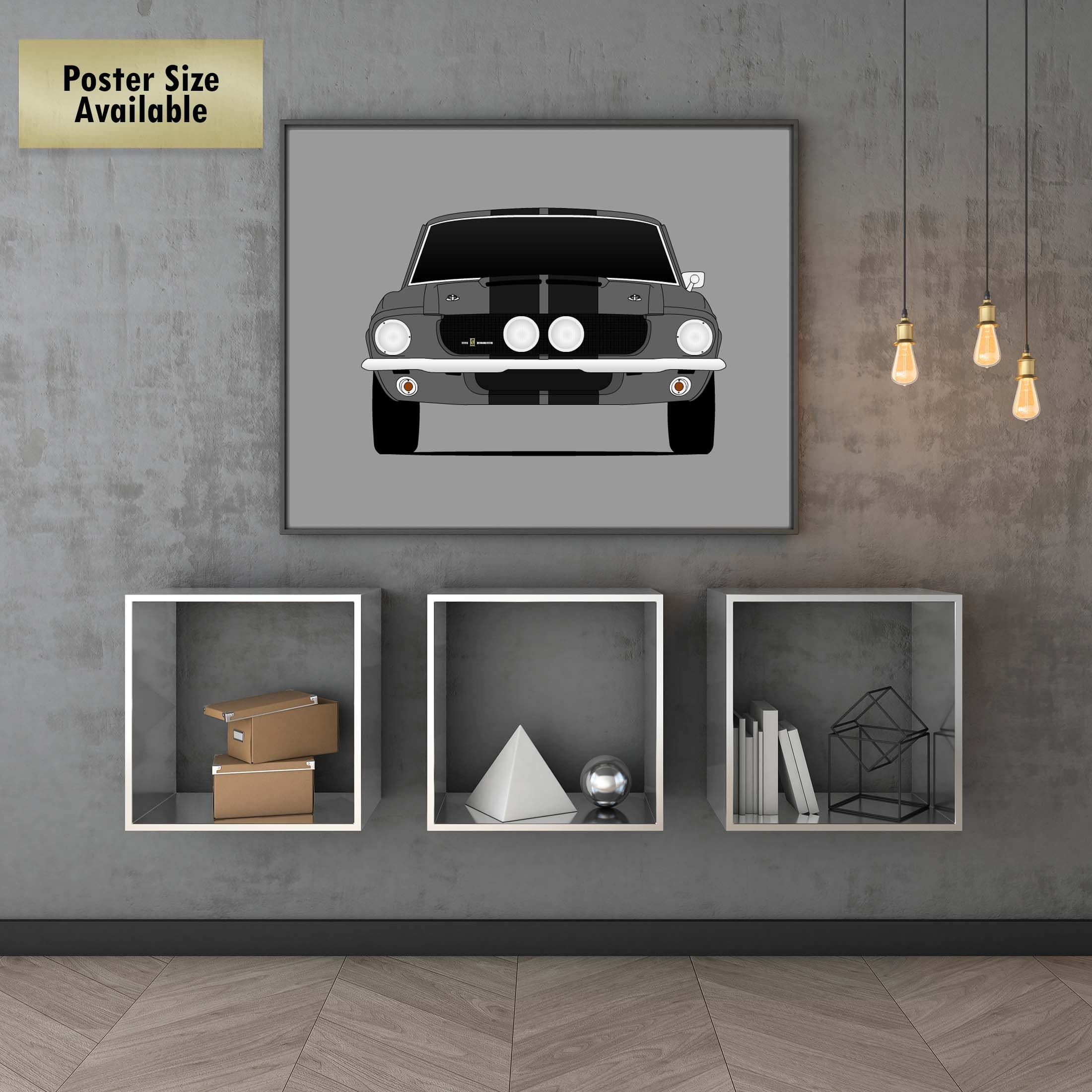 Ford Mustang 1967 Shelby GT500 Cobra Car Poster Print Wall Art Decor ...