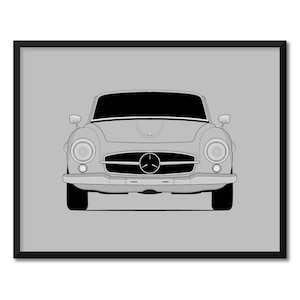 Mercedes-Benz 190SL (1955-1963) W121 B2 Inspired Car Poster Print Wall Art Decor CX1 (Unframed)
