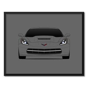 Chevy Corvette C7 Z51 Stingray (2014-2019) 7th Generation Inspired Car Poster Print Wall Art Decor CX1 (Unframed)