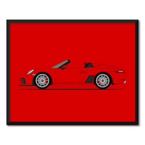 Porsche 911 Speedster 991.2 (2019-2020) (Side Profile) Inspired Car Poster Print Wall Art Decor CX3 (Unframed)