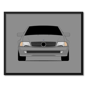 Mercedes Benz 500SL R129 (1990-1995) Inspired Car Poster Print Wall Art Decor CX1 (Unframed)