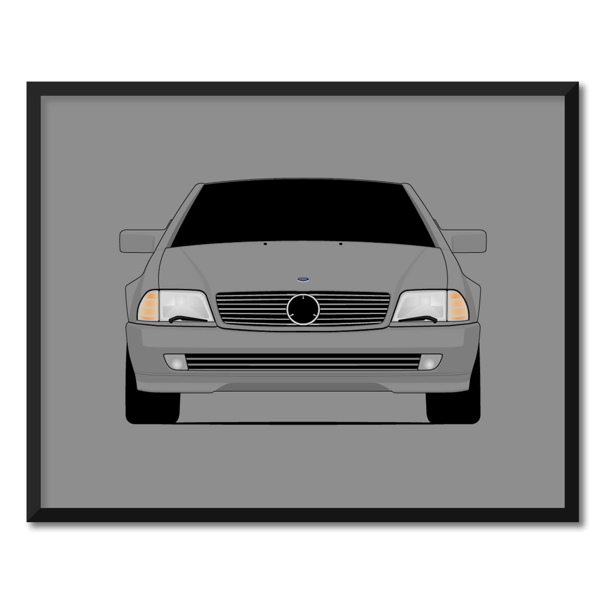 Mercedes Benz 500SL R129 (1990-1995) Car Poster Print Wall Art