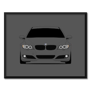 BMW 3 Series 335i LCI Coupe E90 (2007-2010) Inspired Car Poster Print Wall Art E91 E92 E93 (316i 318i 320i 325i 328i 330i) CX1 (Unframed)