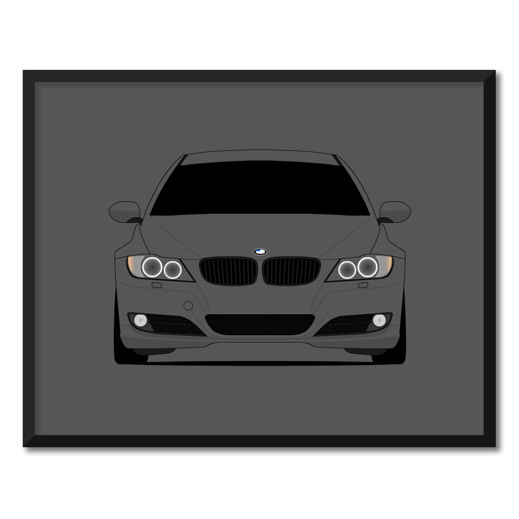 BMW 3 Series 335i LCI Coupe E90 (2007-2010) Car Poster Print Wall