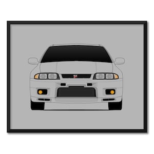 Nissan Skyline GT-R R33 (1995-1998) Inspired Car Poster Print Wall Art Decor CX1 (Unframed)
