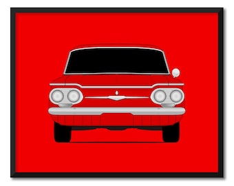 Chevy Corvair (1960-1962) affiche de voiture impression art mural déco CX1 (sans cadre)