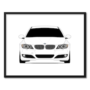 BMW 3 Series 335i LCI Sedan E90 (2009-2010) Inspired Car Poster Print Wall Art (E91, E92, E93) (318i 320i 325i 328i 330i) CX1 (Unframed)