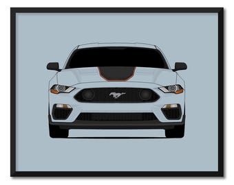 Ford Mustang GT (2021 à nos jours) S550, affiche d'art murale imprimée CX2 (sans cadre)