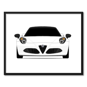 Alfa Romeo 4C (2013-2020) Inspired Car Poster Print Wall Art Decor CX1 (Unframed)