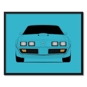 Pontiac Firebird Trans Am (1979-1981) geïnspireerd op auto poster print muurkunst decor CX1 (ingelijst)