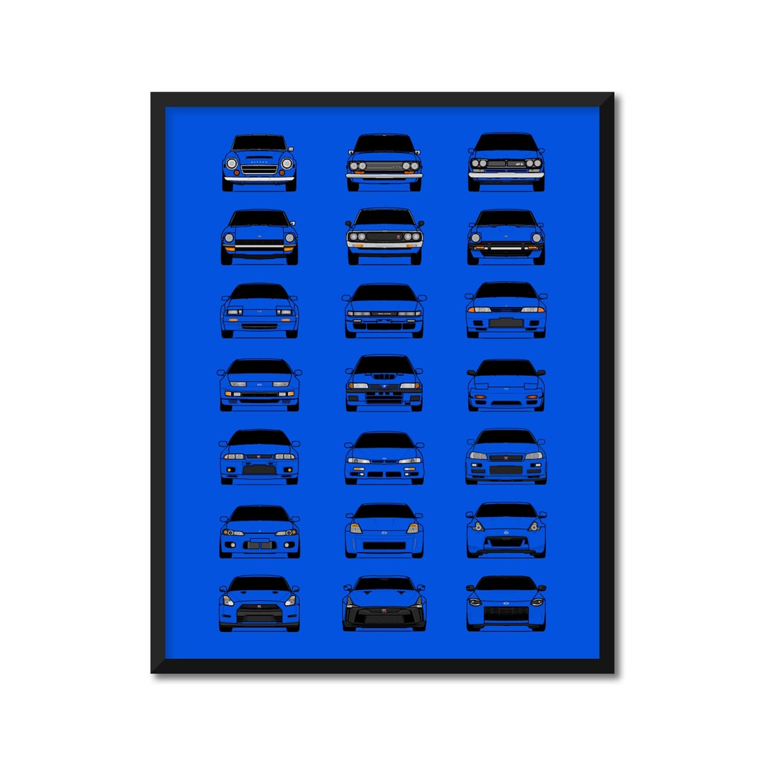 Nissan History and Evolution Inspired Car Poster Print Wall Etsy UK