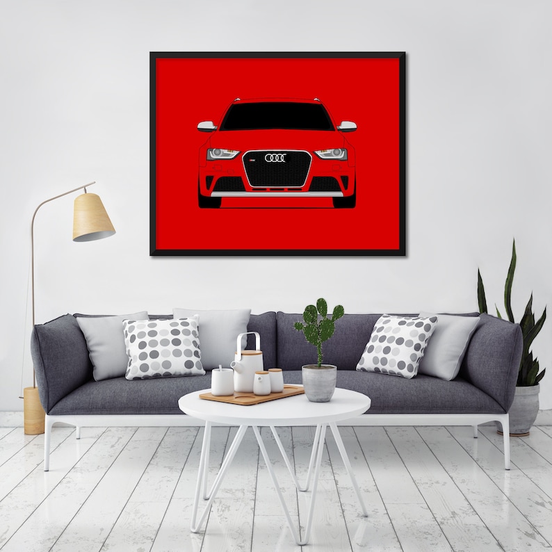 2012-2015 Audi RS4 Inspired Poster Print Wall Art Decor Handmade B8