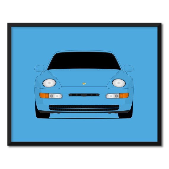 ポルシェ 968 (1991-1995) カーポスタープリント ウォールアート