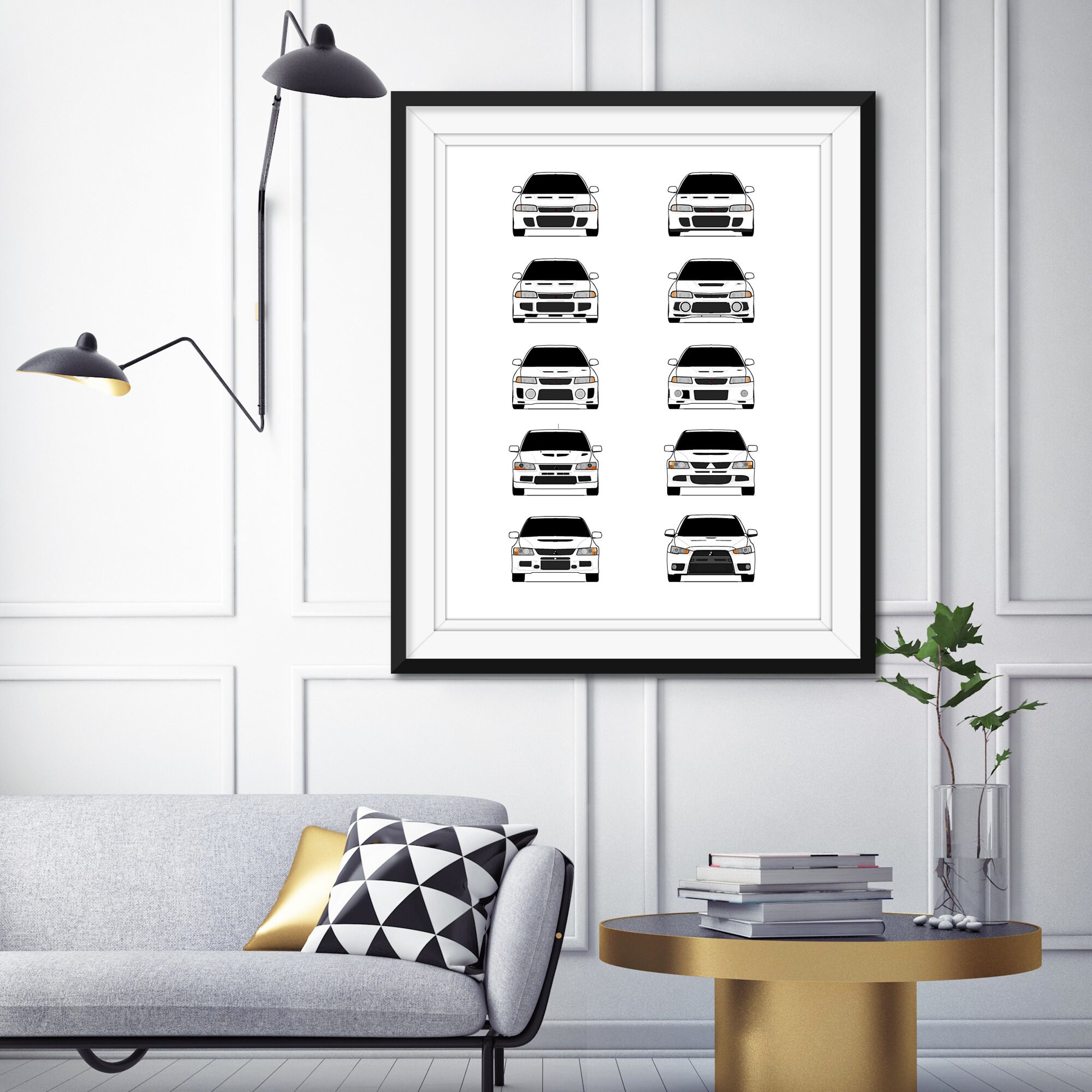 Mitsubishi Lancer Evolution Generations Car Poster Print Wall Art ...