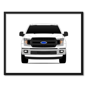 Ford F-150 XL (2018-2019) 13th Generation Inspired Car Poster Print Wall Art Decor F series Pickup Truck CX1 (Unframed)