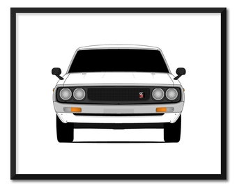 Nissan Skyline GT-R KPGC10 (1969-1972) Car Poster Print Wall Art