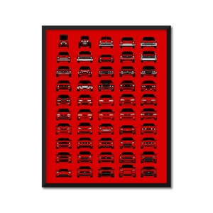 Ford History and Evolution Inspired Car Poster Print Wall Art Best of Ford Generations AX2 (Unframed)
