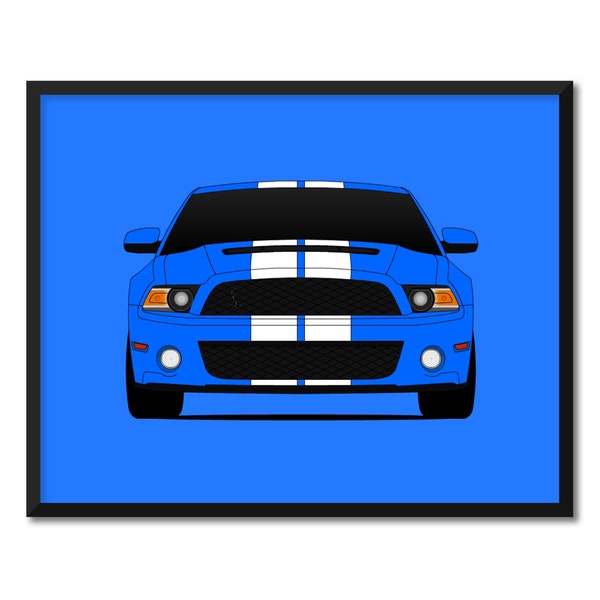 Shelby GT500 S197 (2010-2012) Inspired Car Poster Print Wall Art Decor Carroll Shelby Ford Mustang Cobra S1 CX2 (Unframed)