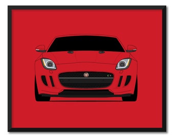Jaguar F-Type X152 (2013-2019) Sports Car Coupe Inspired Car Poster Print Wall Art Decor CX1 (Unframed)