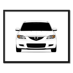 Mazda 3 BK (2006-2009) 1st Generation Inspired Car Poster Print Wall Art Decor CX1 (Unframed)