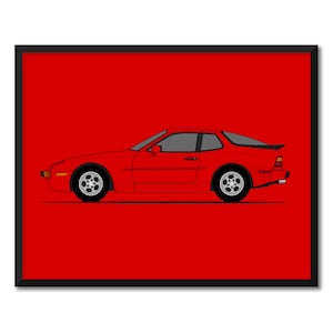 Porsche 944 (1983-1985) (Side Profile) Inspired Car Poster Print Wall Art Decor CX1 (Unframed)