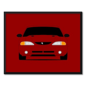 Ford Mustang SVT Cobra (1996-1998) Inspired Car Poster Print Wall Art Decor CX1 (Unframed)