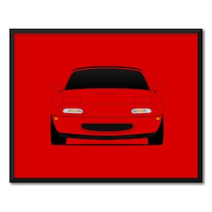 Mazda Miata MX-5 NA (1989-1997) Inspired Car Poster Print Wall Art Decor Roadster JDM CX1 (Unframed)