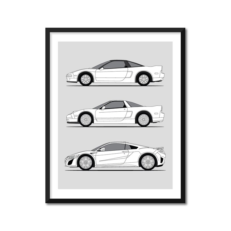Honda Acura Nsx Generations Inspired Poster Print Wall Art Of The History And Evolution Of The Nsx Bx1 Na1 Na2 Nc1 Art Collectibles Digital Prints Ttai Ural Ru
