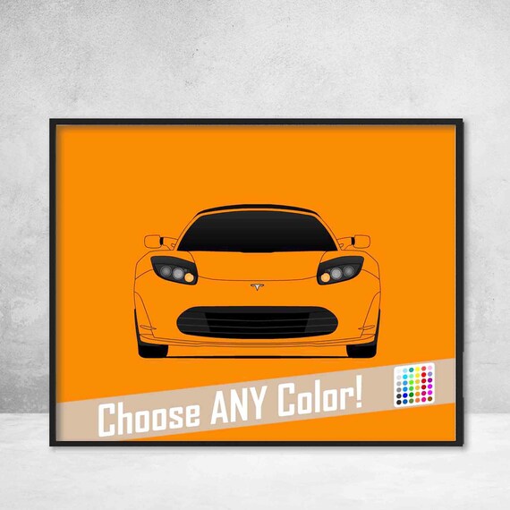 Tesla Roadster Tesla Motors Poster Print Wall Art Decor C1